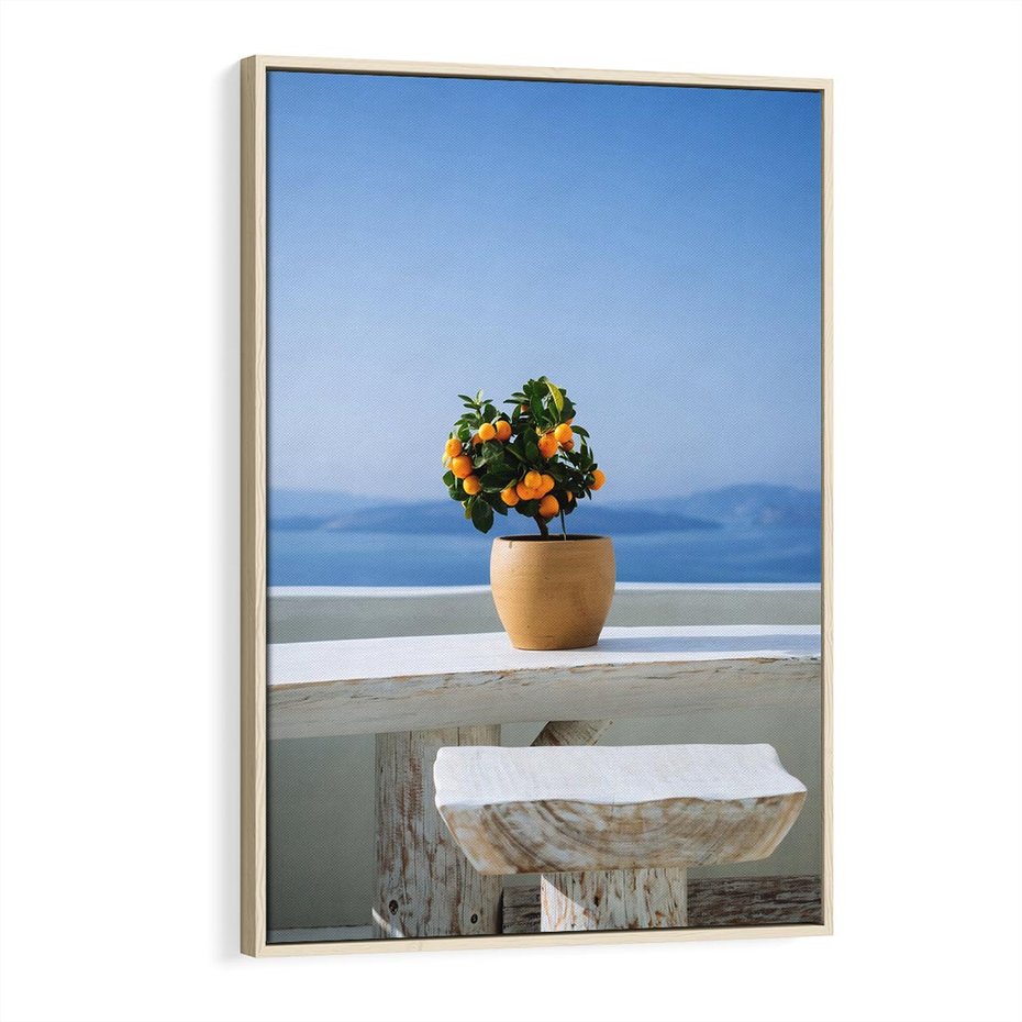 Obraz w ramie 80x120 - Uroki Santorini - Santorini, Grecja - rama drewno