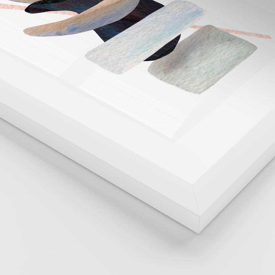 Plakat w ramie 50x70 - Rozkwitające Nowe Wymyślności - abstrakcja, akwarelowe plamy - rama biała