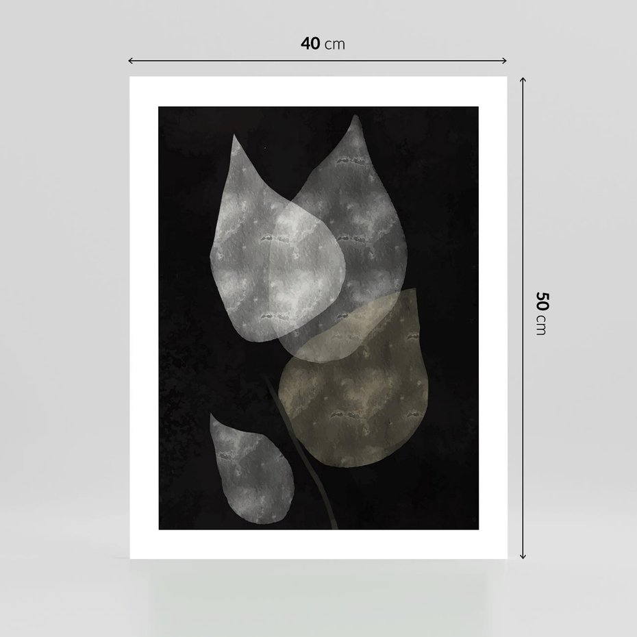 Plakat bez ramy 40x50 - Mroczne Złudzenia - abstrakcyjne liście, mroczna atmosfera