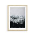 Plakat w ramie 30x40 - Zimowe Uroki Gór - góry ośnieżone, krajobraz górski - rama drewno