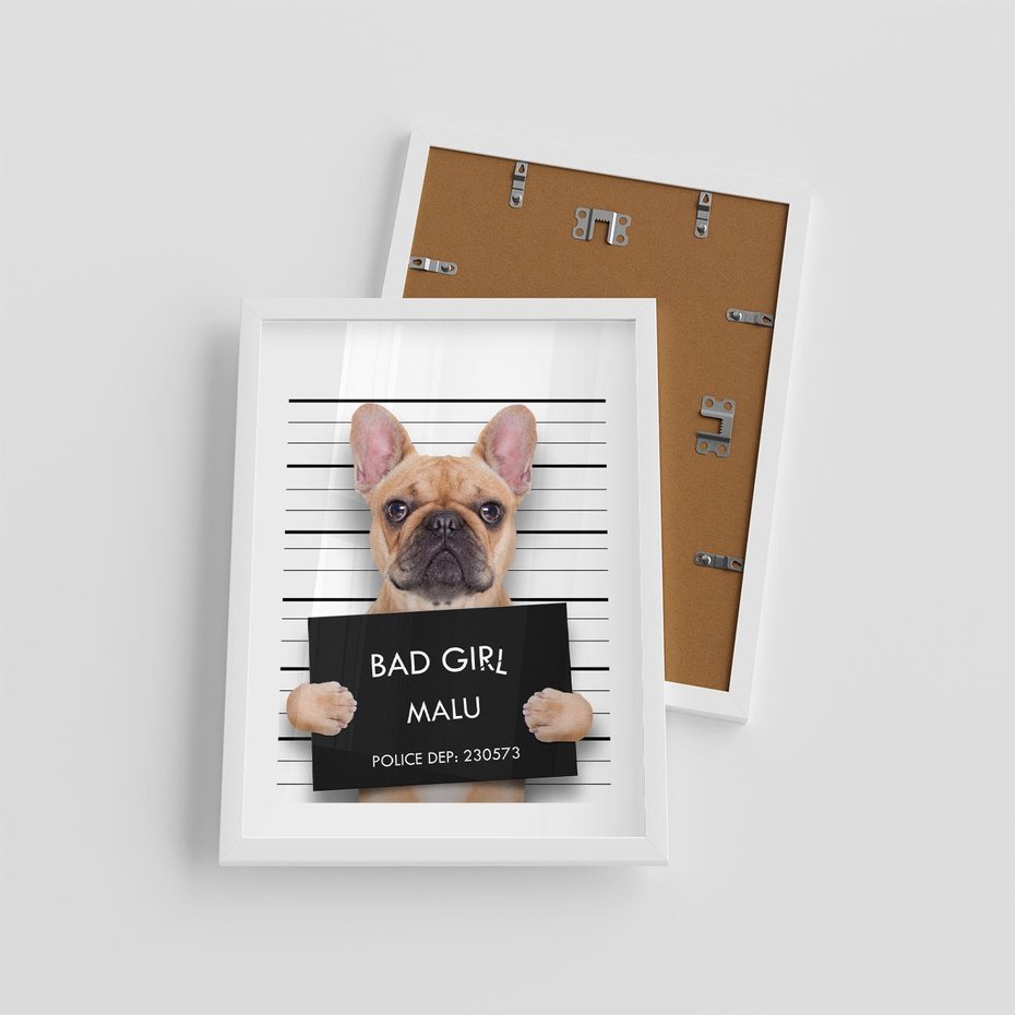 Plakat w ramie 30x40 - przyjaciel na zawsze - pies, piesek - rama biała