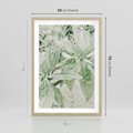 Plakat w ramie 50x70 - Jasnozielone Liście w Kompozycji - liście, jasna zieleń - rama drewno