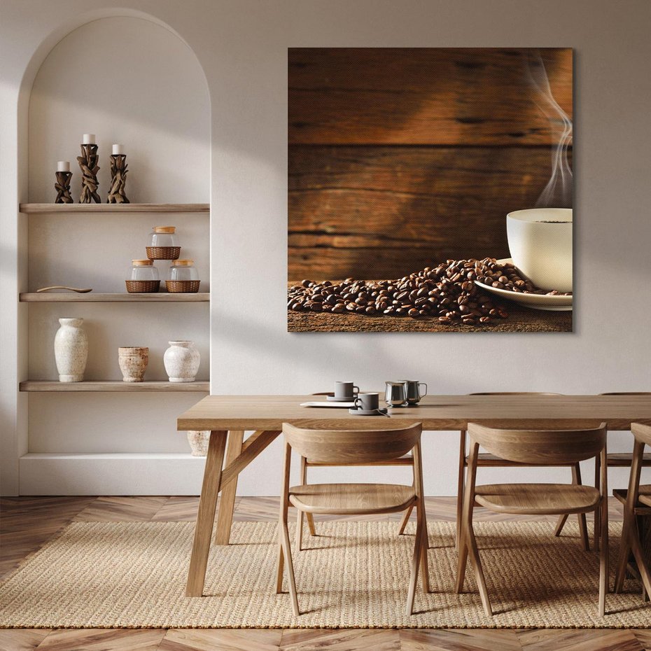 Obraz na płótnie 40x40 - Kawowe uniesienie w filiżance - kawa, filiżanka