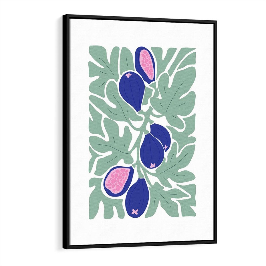 Obraz w ramie 70x100 - Figi Fioletu - figi, sztuka nowoczesna - rama czarna