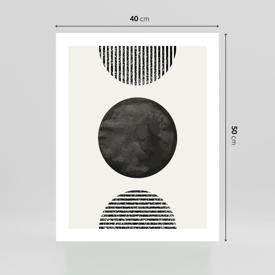 Plakat bez ramy 40x50 - Tajemnicza Kompozycja - abstrakcyjne czarno białe formy, minimalizm