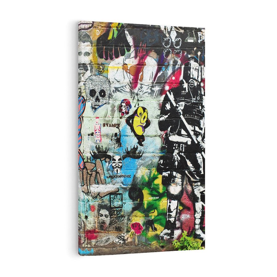 Obraz na płótnie 80x120 - Energiczne wybuchy graffiti - graffiti