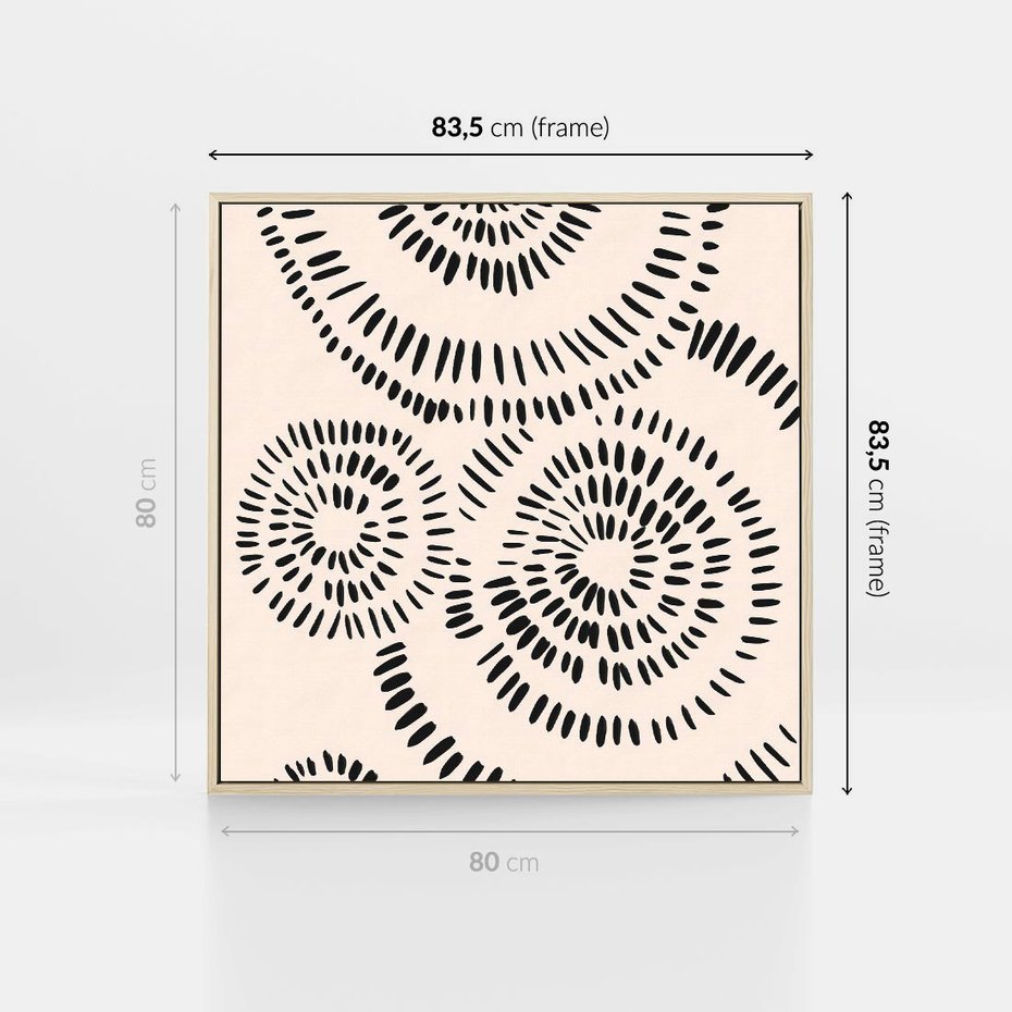 Obraz w ramie 80x80 - Abstrakcyjne Wnętrza - minimalistyczne kształty, odbicia - rama drewno