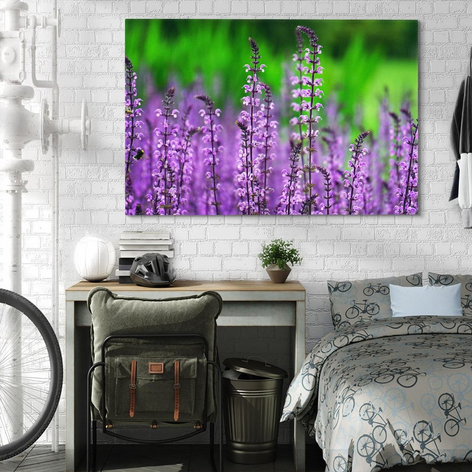 Obraz na płótnie 70x50 - Lawendowy urok - lawenda, kwiaty