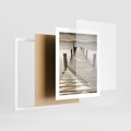 Plakat w ramie 40x50 - Idylliczny pomost nad jeziorem - pomost, jezioro - rama biała