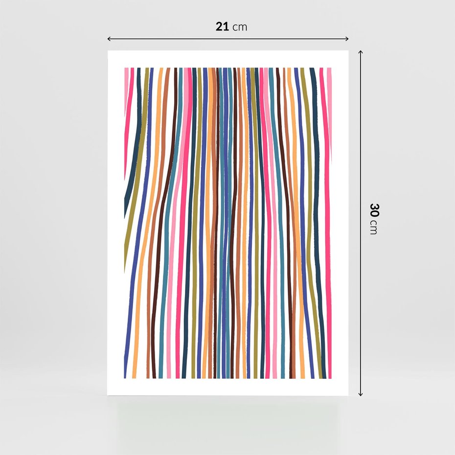 Plakat bez ramy 21x30 - Energetyczne Nurtujące - kolorowe wzory, tęczowe żywe kolory