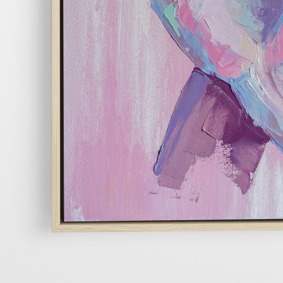 Obraz w ramie 50x70 - Splecione - obraz olejny, pastelowe kolory - rama drewno