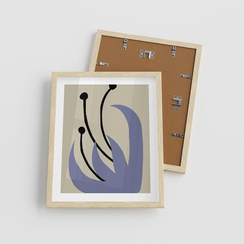 Plakat w ramie 40x50 - Bezgraniczne Przenikanie - minimalizm, boho plakat - rama drewno