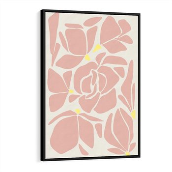 Obraz w ramie 70x100 - Rozplątane Akwarelowe Formy - abstrakcyjne boho kwiaty, kompozycja - rama czarna