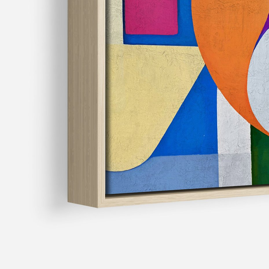 Obraz w ramie 80x120 - Migotliwe Impulsy Dźwięku - różne geometryczne formy, koła - rama drewno