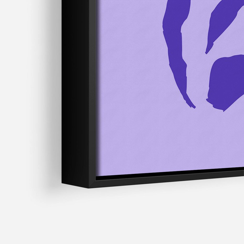 Obraz w ramie 70x100 - Boho Sztuka Wolności - kwiaty, energetyczne fioletowe tło - rama czarna