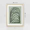 Plakat w ramie 30x40 - Zielonkawy Uścisk Natury - abstrakcyjny zielony motyw, skandynawski design - rama drewno