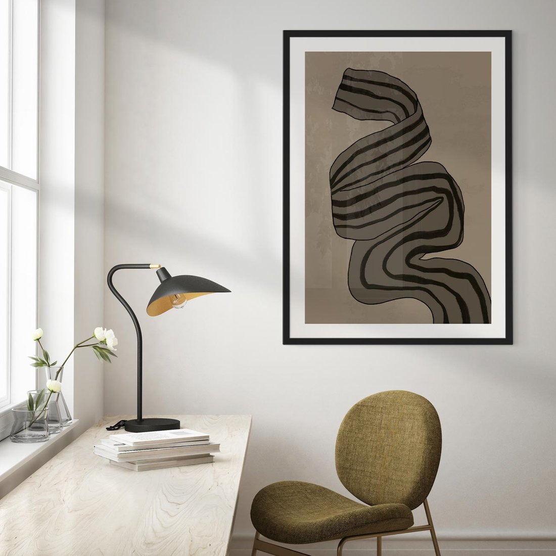 Plakat w ramie 50x70 - Niezwykłe Przesilenia - nowoczesna geometryczna sztuka, loftowe wnętrze - rama czarna