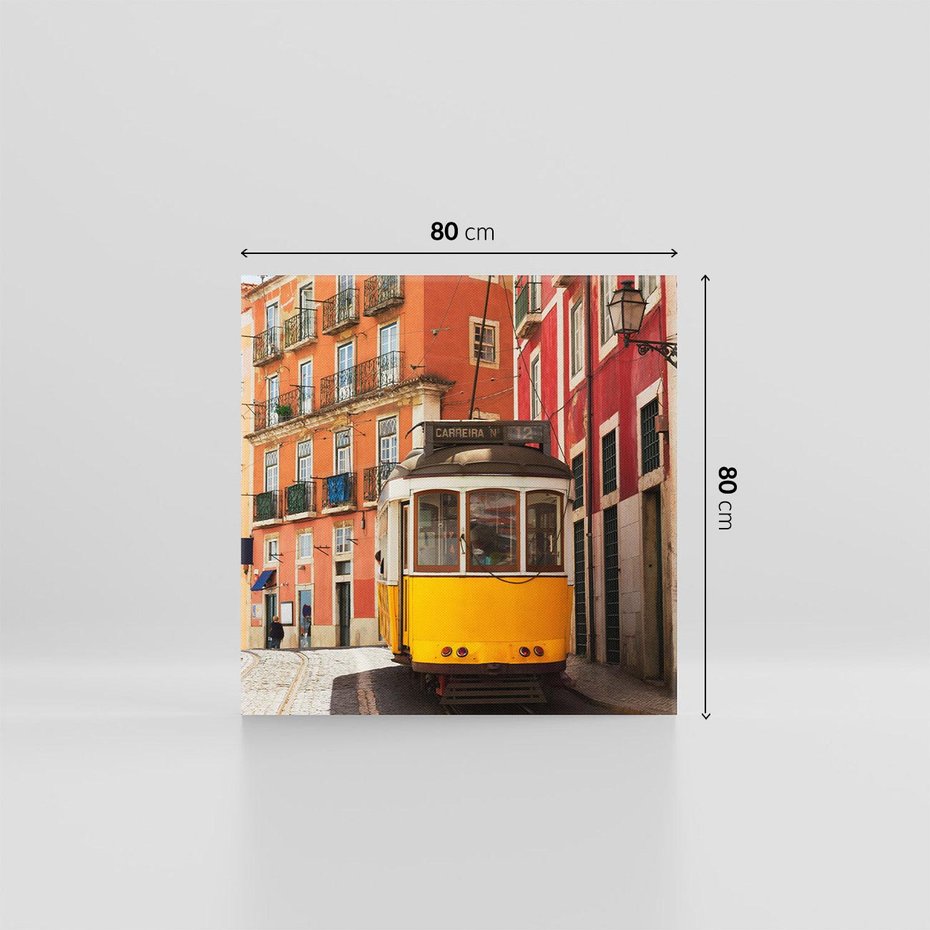 Obraz na płótnie 80x80 - Urok tramwaju w Lizbonie - Lizbona, tramwaj