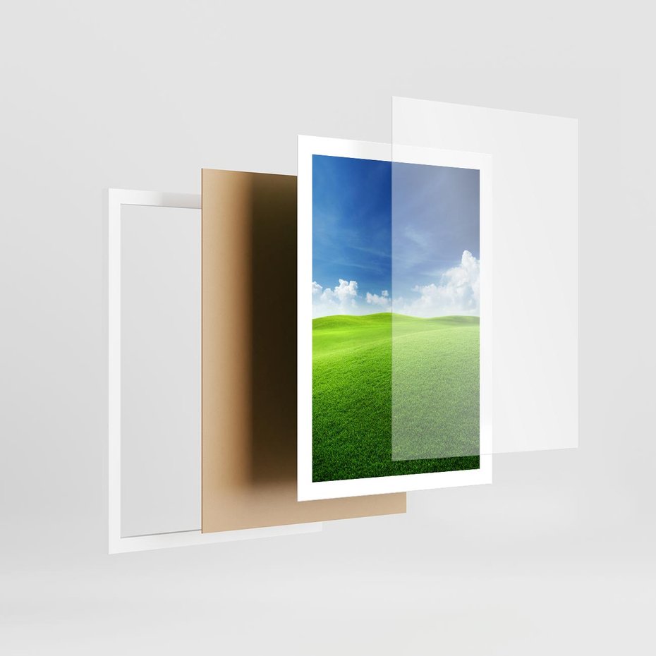 Plakat w ramie 50x70 - Łąka pod Niebem - łąka, niebo - rama biała