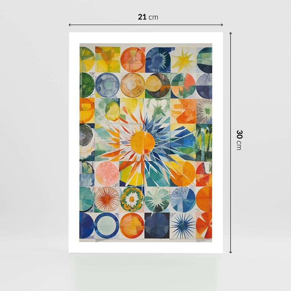 Plakat bez ramy 21x30 - Rozkwitające Wzory Abstrakcji - abstrakcyjny obraz, mnogość kolorów