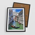 Plakat w ramie 50x70 - Romantyczna gondola w Wenecji - Wenecja, gondola - rama czarna