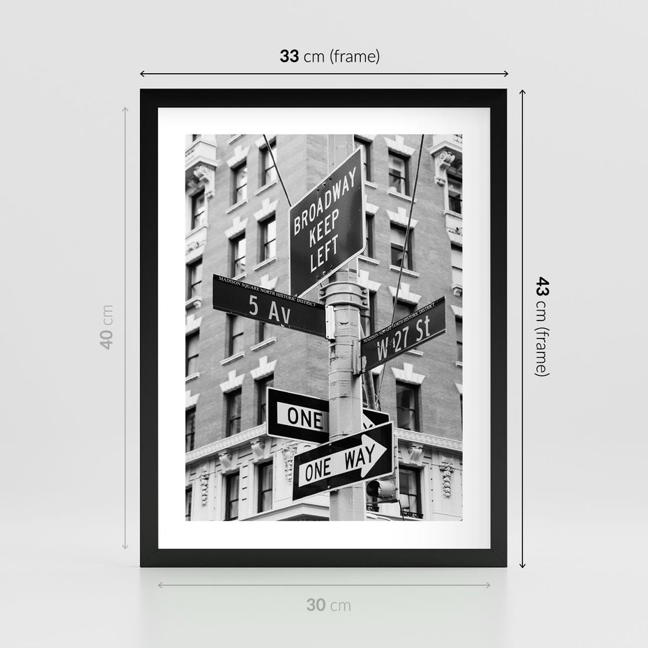 Plakat w ramie 30x40 - Nowojorska Droga - nowy jork, fotografia - rama czarna