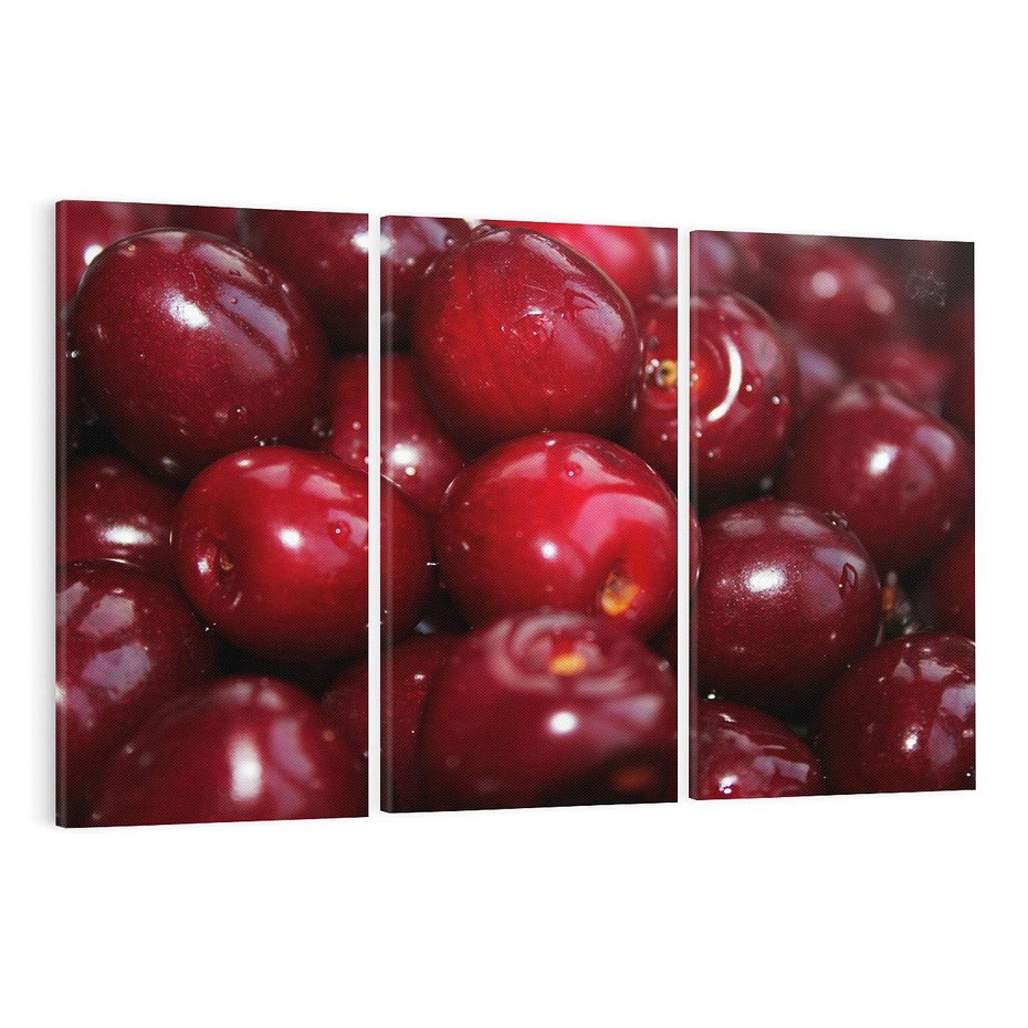 Obraz na płótnie 120x80 - Wiśnie Owocowa Rozkosz - wiśnie, owoce