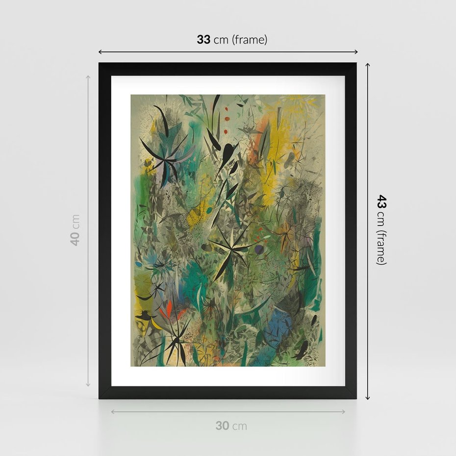 Plakat w ramie 30x40 - Tajemnicze Konstrukcje Form - abstrakcyjny obraz, mnogość kolorów - rama czarna