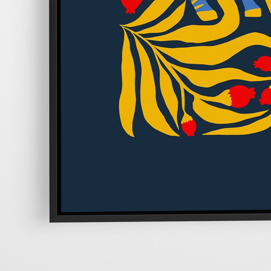 Obraz w ramie 50x70 - Wibracje Wyobraźni - zebra, granatowe tłó - rama czarna