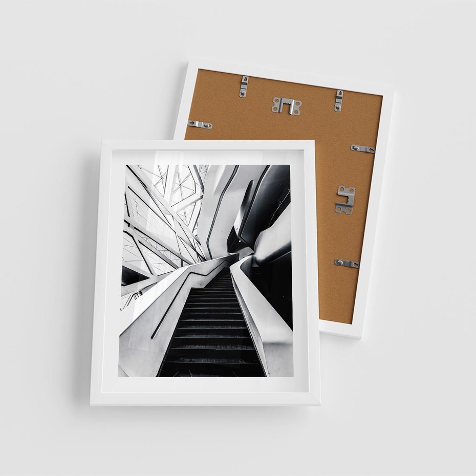 Plakat w ramie 40x50 - Współczesne Kształty - architektura, nowoczesne formy - rama biała