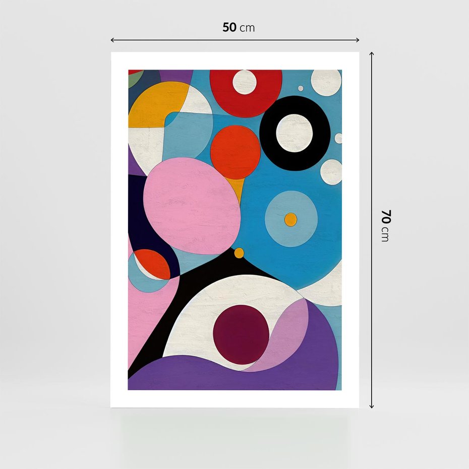 Plakat bez ramy 50x70 - Kolorowe Ulotności - abstrakcyjny obraz olejny, żywe kolory