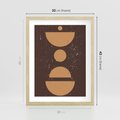 Plakat w ramie 30x40 - Impulsy Przestrzeni - mid century styl, nowoczesna grafika - rama drewno