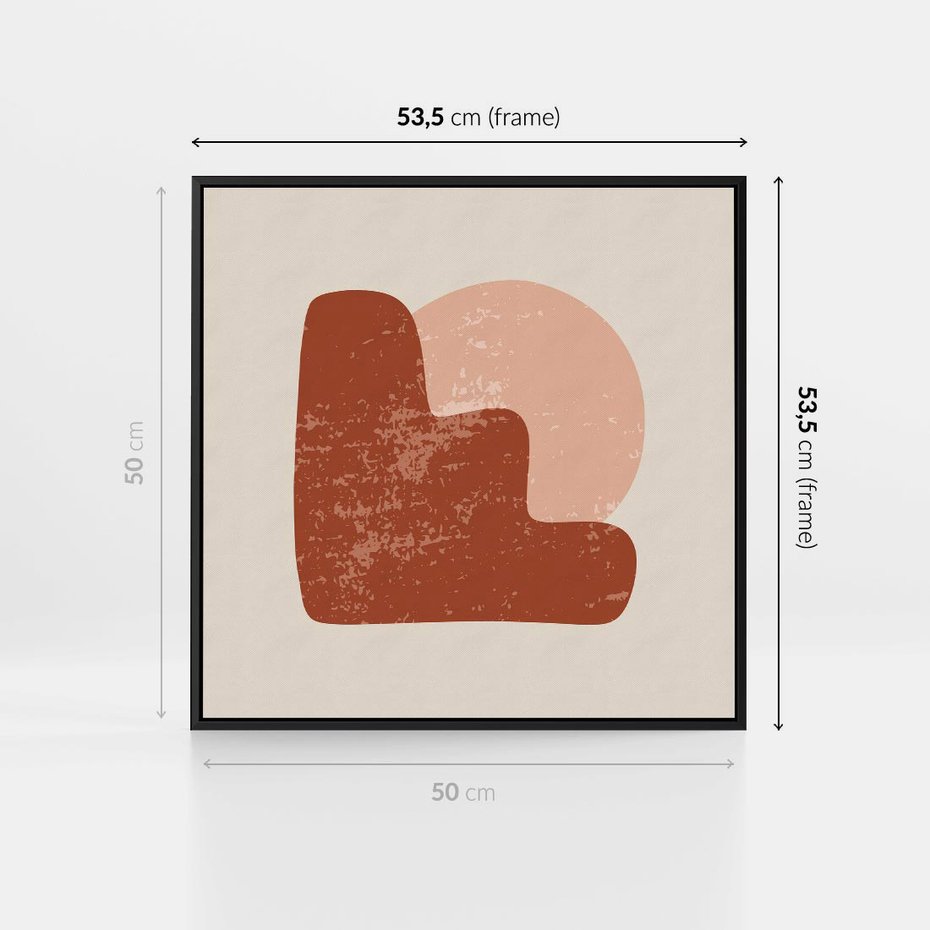 Obraz w ramie 50x50 - Przenikanie Granic - nowoczesny plakat, abstrakcyjne kształty - rama czarna