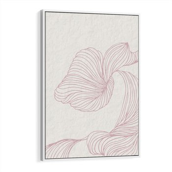 Obraz w ramie 80x120 - Szept marzeń i tajemnic - abstrakcyjne, roślinne ornamenty - rama biała