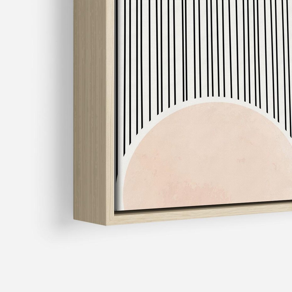 Obraz w ramie 80x80 - Przenikające Kształty - abstrkacyjna nowoczesna sztuka, koła okręgi - rama drewno