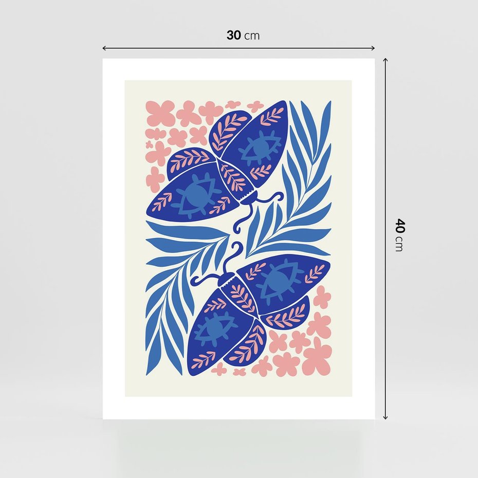 Plakat bez ramy 30x40 - Migotliwa Rzeczywistość - ćmy, kwiaty