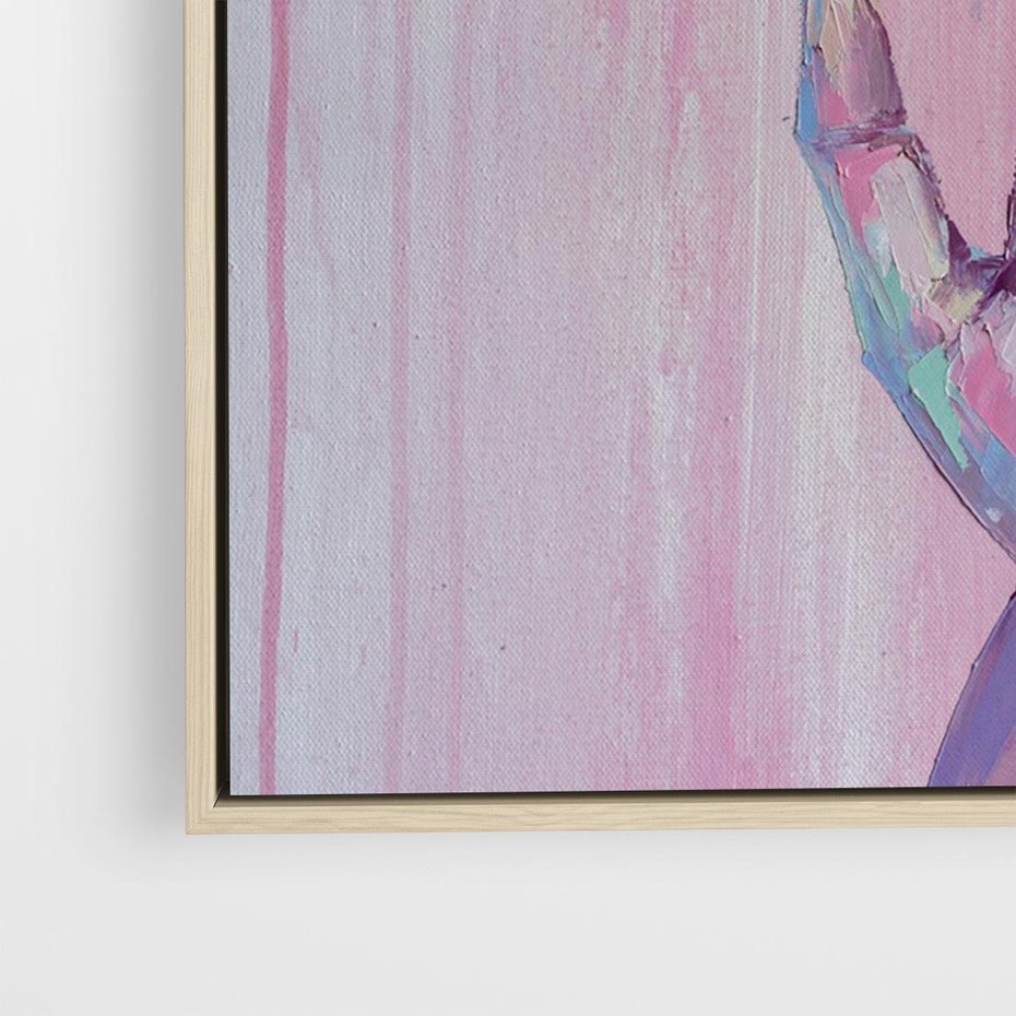 Obraz w ramie 70x50 - Splecione - obraz olejny, pastelowe kolory - rama drewno