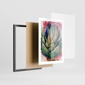 Plakat w ramie 30x40 - Estetyczna Roślina - abstrakcja, akwarela - rama czarna