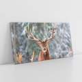 Obraz na płótnie 120x60 - Monarcha Zimowej Dziczy - jeleń, zima