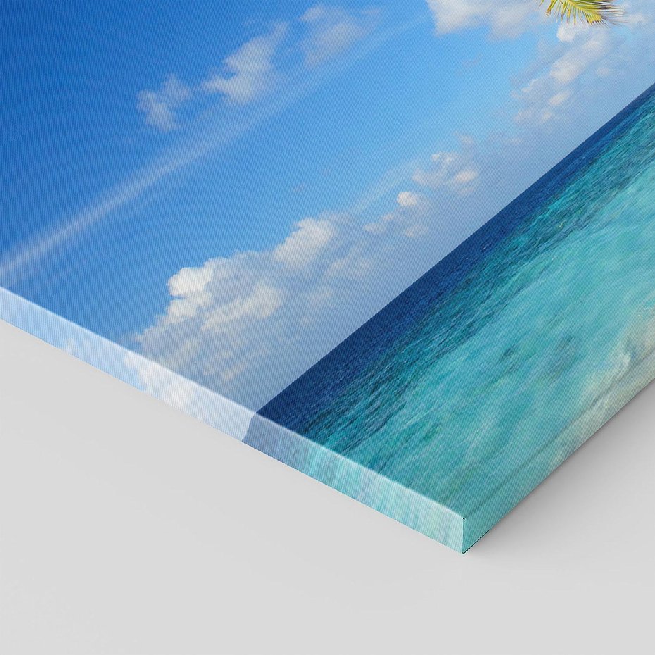 Obraz na płótnie 70x50 - Rajskie Malediwy: Plaża pod palmami - Malediwy, plaża