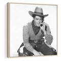 Obraz w ramie 80x80 - Dziki Zachód - retro zdjęcie, czarno białe - rama drewno