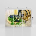 Obraz na płótnie 120x80 - Wino winogrona i kieliszki - wino, winogrona