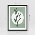 Plakat w ramie 30x40 - Kształty Zielonego Ukojenia - zielony plakat, roślinne motywy - rama czarna