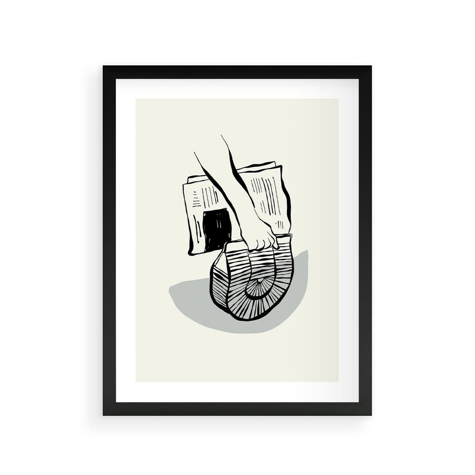 Plakat w ramie 30x40 - Szkicowe Gazetowe Inspiracje - grafika, szkic - rama czarna