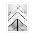 Plakat bez ramy 30x40 - Elegancja Współczesnej Architektury: Wieżowiec w Monochromii - nowoczesna architektura, czarno biała fotografia