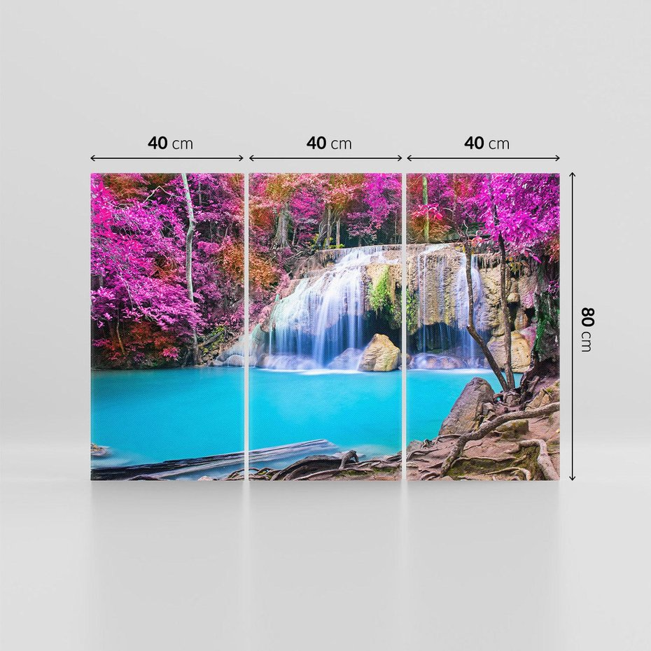 Obraz na płótnie 120x80 - Uroki wodospadu w lesie - Tajlandia, wodospad