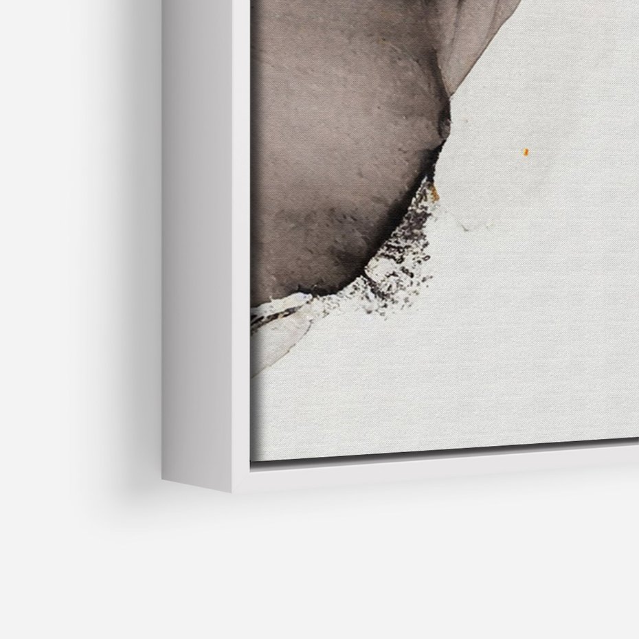 Obraz w ramie 50x70 - Nowoczesne Elegancje - akwarela, złote linie i plamy - rama biała