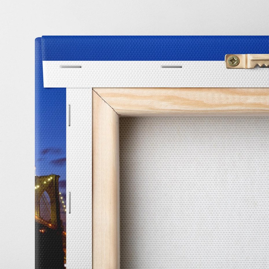 Obraz na płótnie 150x50 - Nowojorski most w świetle nocy - most, Nowy Jork