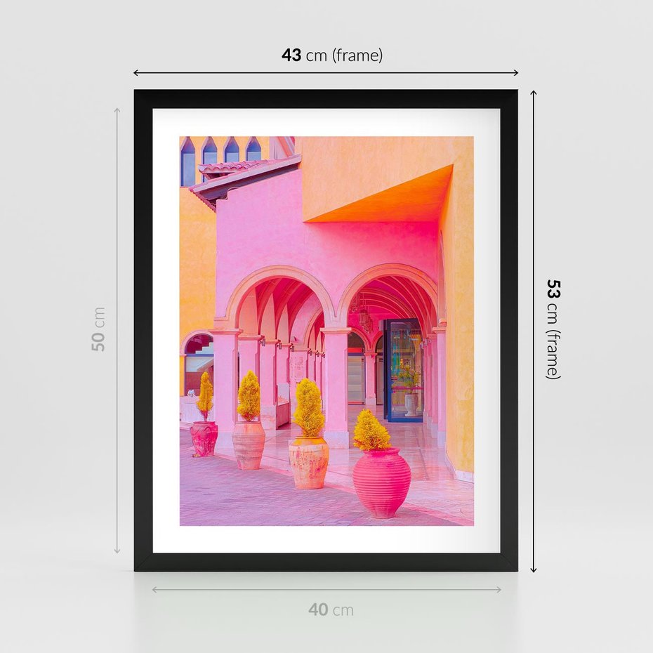 Plakat w ramie 40x50 - Marokańskie pastele - marokański, pastele - rama czarna