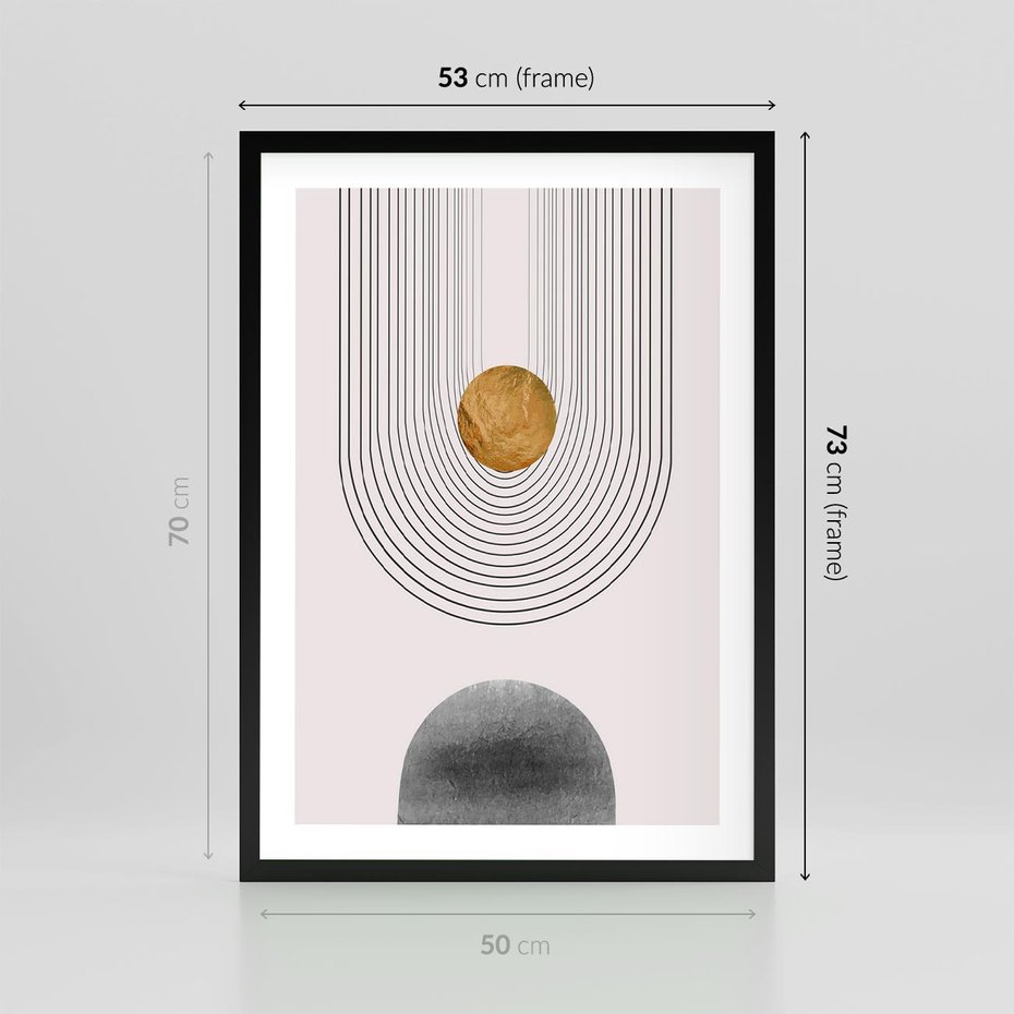 Plakat w ramie 50x70 - Geometryczny Blask - nowoczesna grafika, geometria - rama czarna